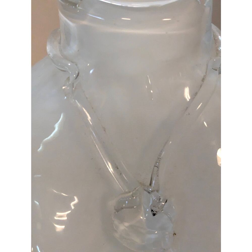 Vintage Y2K Frosted Glass Female Bust Torso Vase Clear Necklace Statue 10" - Picture 4 of 12